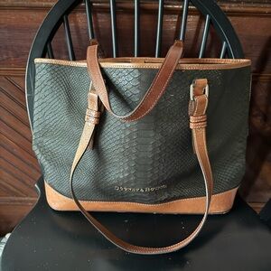 Dooney & Bourke Black and Tan Shoulder Bag